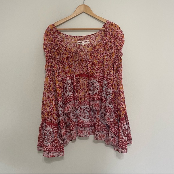 FREE PEOPLE Lorraine Tiered Kimono Top Size Medium - Picture 4 of 9